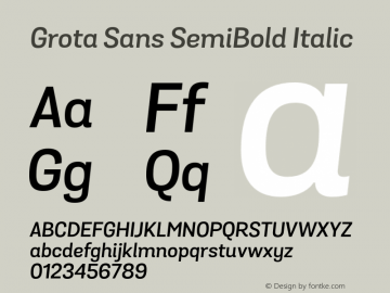 GrotaSansSemiBold-Italic 1.000图片样张