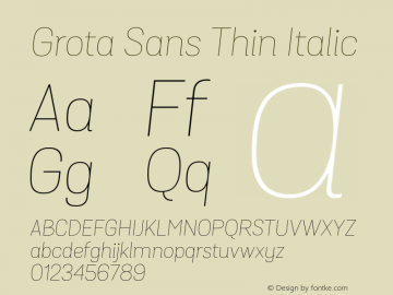 GrotaSansThin-Italic 1.000图片样张