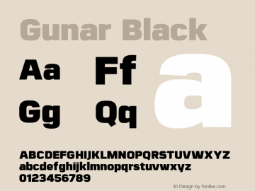 Gunar Black Version 1.000;PS 001.000;hotconv 1.0.70;makeotf.lib2.5.58329图片样张