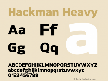 Hackman Heavy Version 1.001;PS 001.001;hotconv 1.0.70;makeotf.lib2.5.58329图片样张