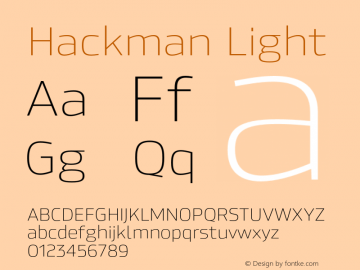Hackman Light Version 1.001;PS 001.001;hotconv 1.0.70;makeotf.lib2.5.58329图片样张