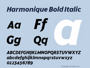 Harmonique Bold Italic Version 1.000;FEAKit 1.0图片样张