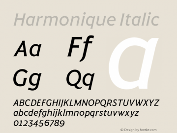 Harmonique Italic Version 1.000;FEAKit 1.0图片样张