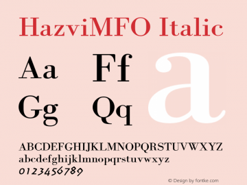 HazviMFO Italic 14/8/2003图片样张