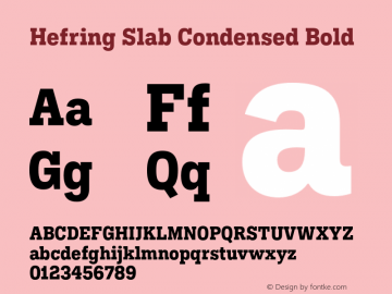 Hefring Slab Condensed Bold Version 001.000 October 2018图片样张