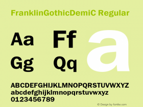 FranklinGothicDemiC Regular 001.000 Font Sample