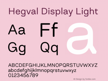 Hegval Display Light Version 001.000 October 2019图片样张