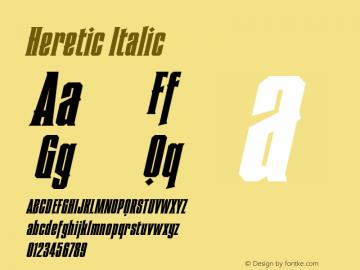 Heretic Condensed Italic Version 2.000图片样张