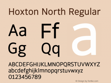 HoxtonNorth-Regular Version 1.002;PS 001.002;hotconv 1.0.88;makeotf.lib2.5.64775图片样张