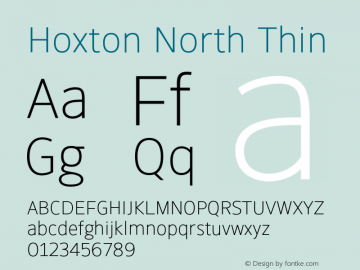 HoxtonNorth-Thin Version 1.002;PS 001.002;hotconv 1.0.88;makeotf.lib2.5.64775图片样张