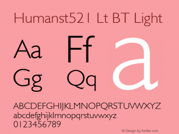 Humanst521 Lt BT Light Version 1.01 emb4-OT图片样张