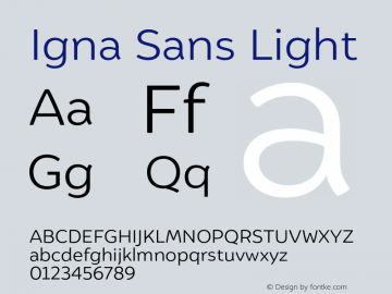 Igna Sans Light Version 1.000;PS 001.000;hotconv 1.0.88;makeotf.lib2.5.64775图片样张