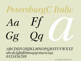 PetersburgC Italic OTF 1.0;PS 001.000;Core 116;AOCW 1.0 161图片样张