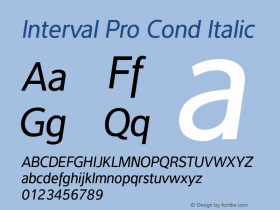 Interval Pro Cond Italic Version 2.002图片样张