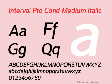 Interval Pro Medium Cond Italic Version 2.0图片样张
