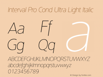 Interval Pro Ultra Light Cond Italic Version 2.002图片样张