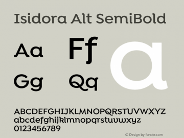 Isidora Alt SemiBold Version 1.000;PS 001.000;hotconv 1.0.88;makeotf.lib2.5.64775图片样张