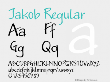 Jakob Regular Version 1.000;PS 001.001;hotconv 1.0.38图片样张