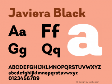 Javiera Black Version 1.000;PS 001.000;hotconv 1.0.88;makeotf.lib2.5.64775图片样张