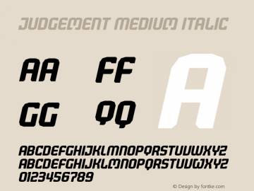 Judgement-MediumItalic Version 2.000图片样张