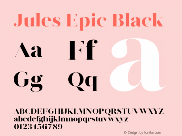 Jules Epic Black Version 1.001;PS 001.001;hotconv 1.0.70;makeotf.lib2.5.58329图片样张