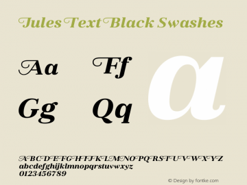 Jules Text Black Swashes Version 1.001;PS 001.001;hotconv 1.0.70;makeotf.lib2.5.58329图片样张