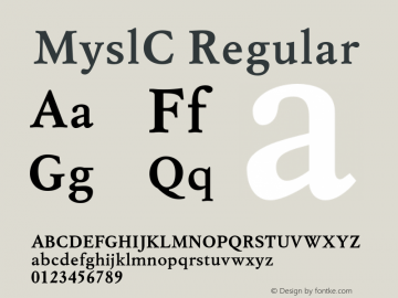 MyslC Regular 001.000 Font Sample