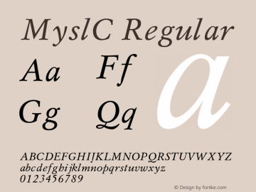 MyslC Regular 001.000 Font Sample