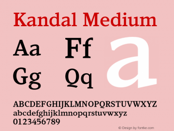 Kandal Medium Version 1.004; Kandal Medium图片样张