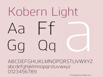Kobern-Light Version 1.001;PS 001.001;hotconv 1.0.56;makeotf.lib2.0.21325图片样张