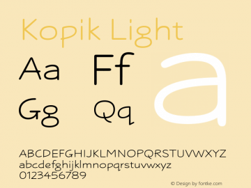 Kopik Light Version 001.000 October 2019图片样张