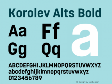 Korolev Alternates Bold Version 8.000;FEAKit 1.0图片样张