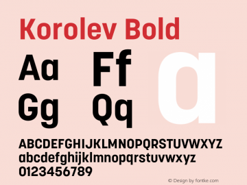 Korolev Bold Version 8.000;FEAKit 1.0图片样张