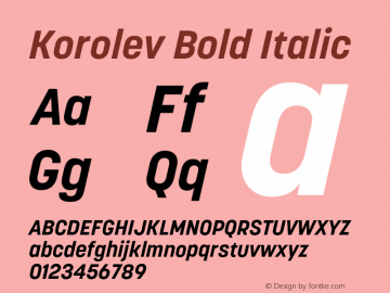 Korolev Bold Italic Version 5.000;hotconv 1.0.109;makeotfexe 2.5.65596图片样张