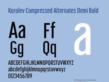 Korolev Compressed Alternates Demi Bold Version 3.000;hotconv 1.0.109;makeotfexe 2.5.65596图片样张