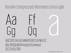 Korolev Compressed Alternates Extra Light Version 3.000;hotconv 1.0.109;makeotfexe 2.5.65596图片样张