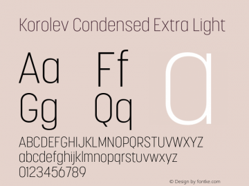 Korolev Condensed Extra Light Version 6.000;FEAKit 1.0图片样张