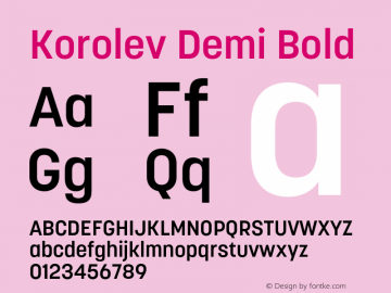 Korolev Demi Bold Version 8.000;FEAKit 1.0图片样张