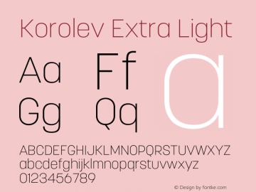 Korolev Extra Light Version 8.000;FEAKit 1.0图片样张