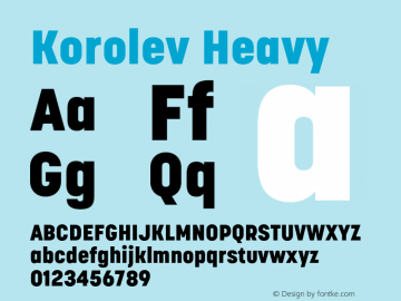 Korolev Heavy Version 5.000;hotconv 1.0.109;makeotfexe 2.5.65596图片样张