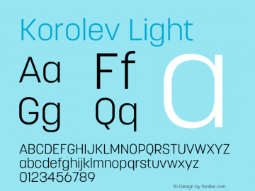 Korolev Light Version 5.000;hotconv 1.0.109;makeotfexe 2.5.65596图片样张