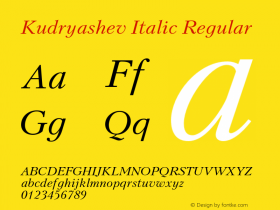 Kudryashev Italic Version 1.002图片样张