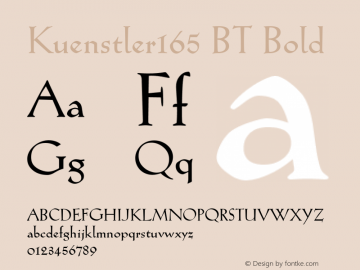 Kuenstler165 BT Bold Version 1.01 emb4-OT图片样张