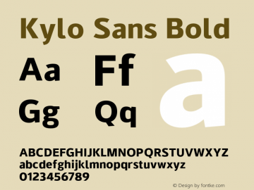 KyloSans-Bold Version 1.000;PS 001.000;hotconv 1.0.88;makeotf.lib2.5.64775图片样张