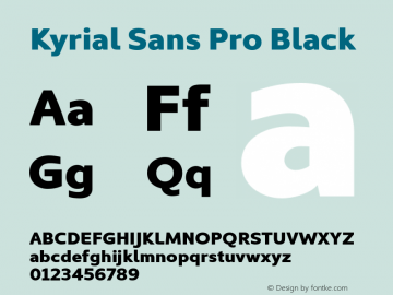 Kyrial Sans Pro Black Version 1.000图片样张