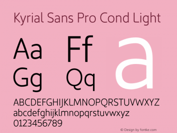 Kyrial Sans Pro Light Cond Version 1.000图片样张