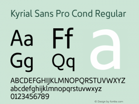 Kyrial Sans Pro Regular Cond Version 1.000图片样张