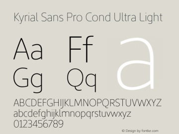Kyrial Sans Pro Ult Light Cond Version 1.000图片样张