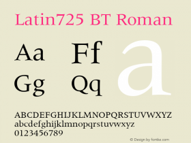 Latin725 BT Roman Version 1.01 emb4-OT图片样张