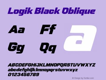 Logik Black Oblique Version 1.000;hotconv 1.0.109;makeotfexe 2.5.65596图片样张